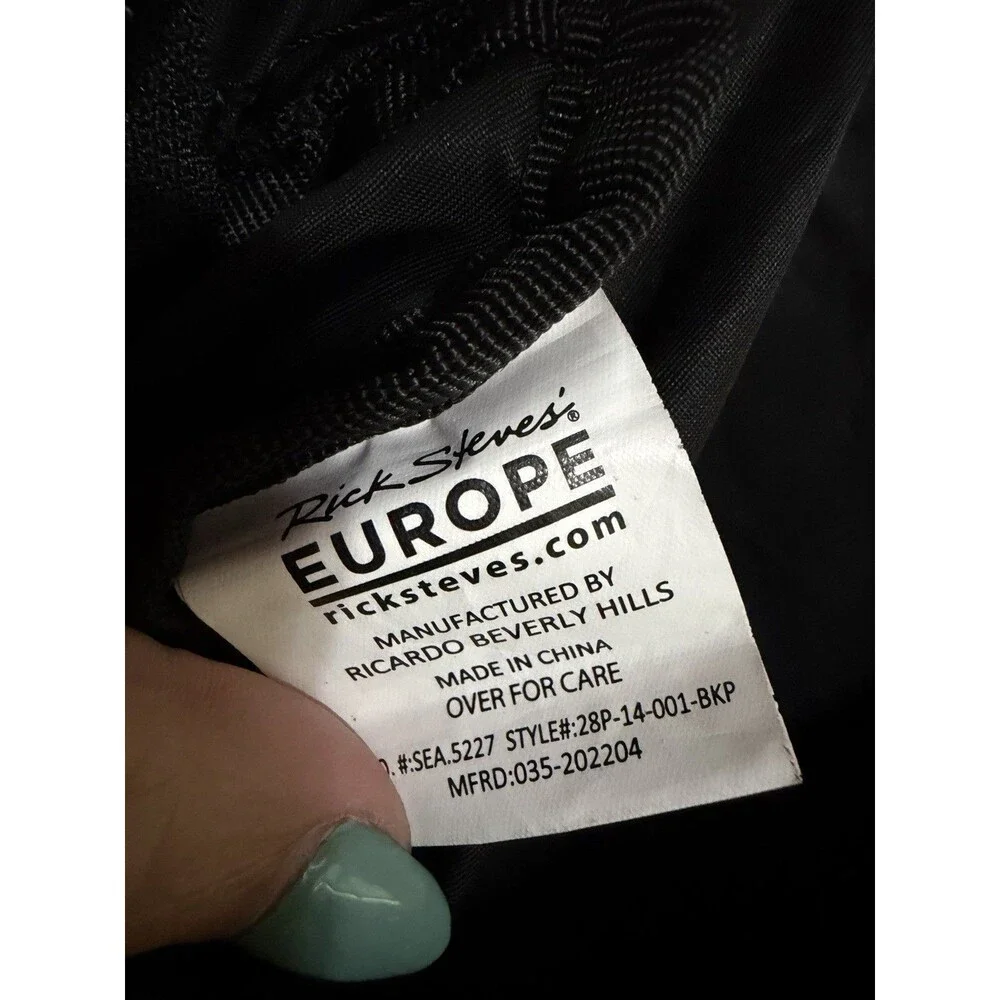 Rick Steves Europe Backpack Black With Pockets And Adjustable Straps